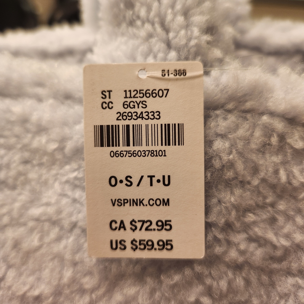PINK Victoria's Secret Baby Blue Large Sherpa Tote - Picture 4 of 7